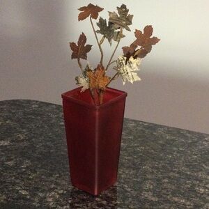 Red Glass Vase (+ freebie)
